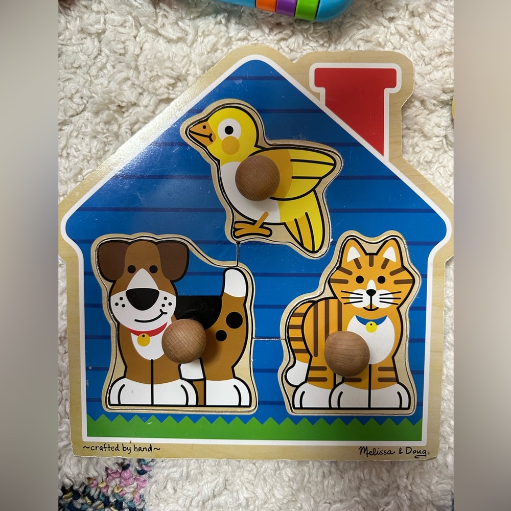 Melissa & Doug House Pets Jumbo Knob Puzzle - 3 Pieces / Pre-owned